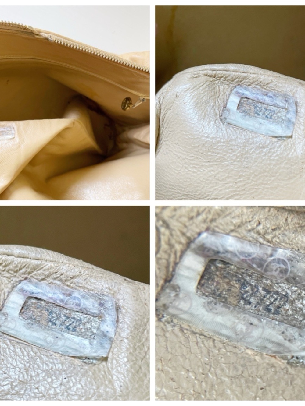 Chanel beige leather vintage for restoration AS IS - Picture 13 of 16